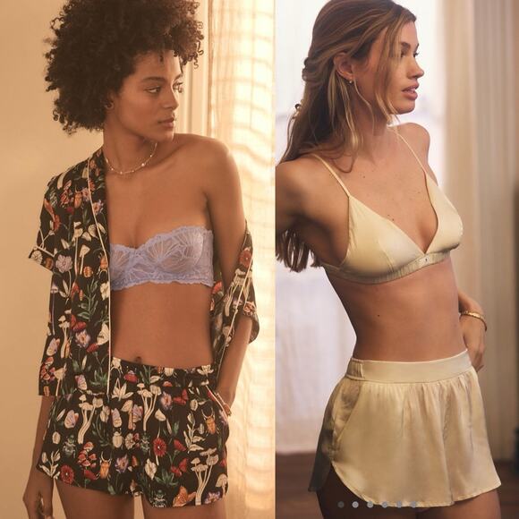 ANTHROPOLOGIE Silky Pajama Short Set - Picture 1 of 11